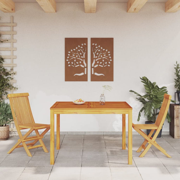 Garden Dining Table 110X110X75 Cm Solid Wood Acacia Tlltlk