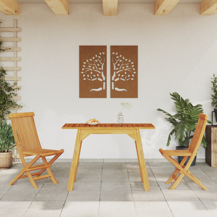 Garden Dining Table 110X56X75 Cm Solid Wood Acacia Tlltix