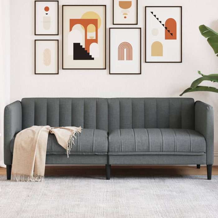 Sofa 2-Seater Dark Grey Fabric Tixlbp