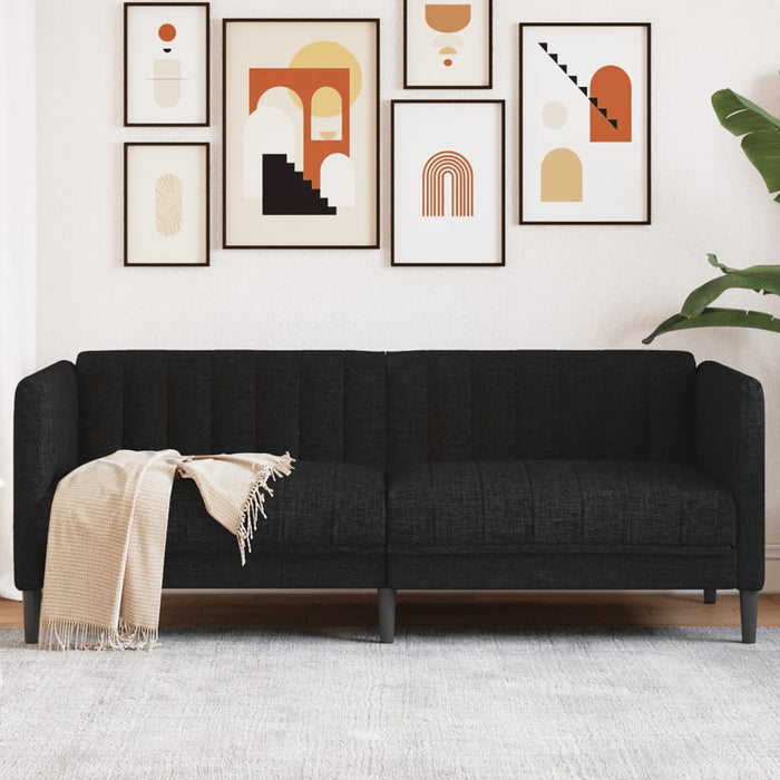 Sofa 2-Seater Black Fabric Tixlbl