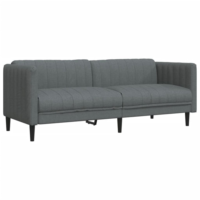 Sofa 3-Seater Dark Grey Fabric Tixloa