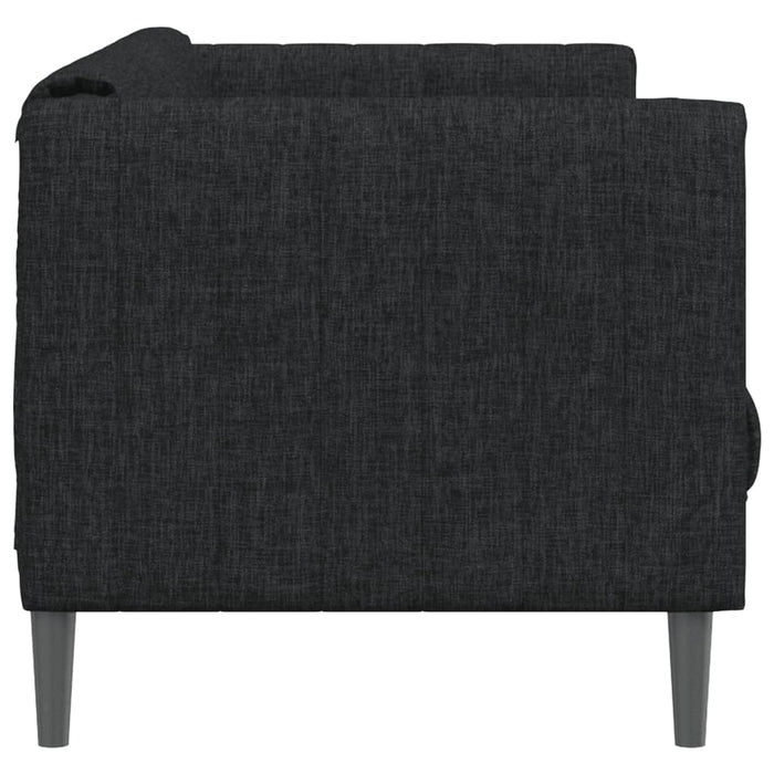 Sofa 3-Seater Black Fabric Tixlop