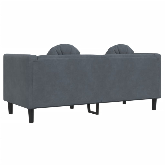 Sofa With Cushions 2-Seater Dark Grey Velvet Tixltt