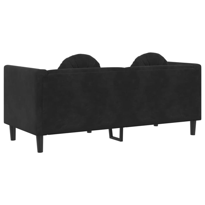 Sofa With Cushions 2-Seater Black Velvet Tixlti