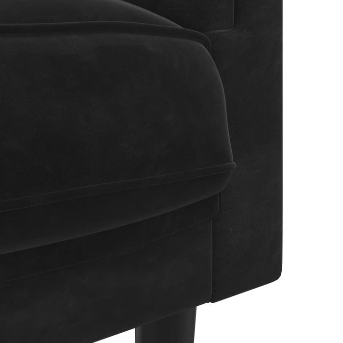 Sofa With Cushions 2-Seater Black Velvet Tixlti