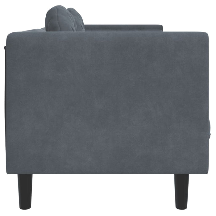 Sofa With Cushions 3-Seater Dark Grey Velvet Tixlat