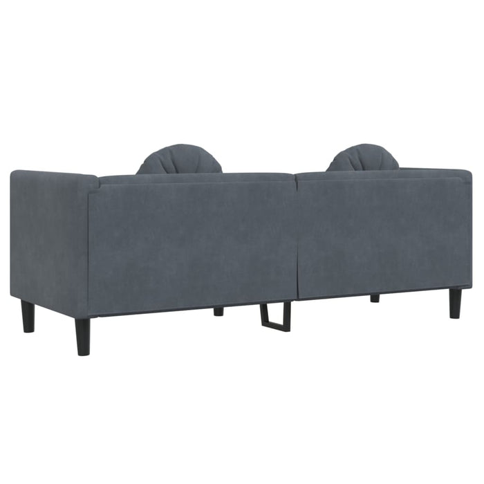 Sofa With Cushions 3-Seater Dark Grey Velvet Tixlat