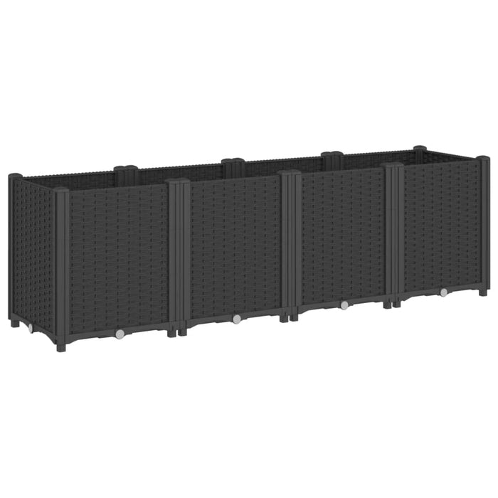 Garden Planter Black 160X40X53 Cm Pp Tlinpn