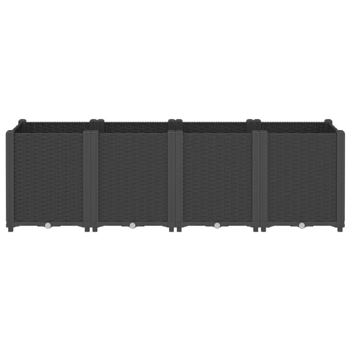 Garden Planter Black 160X40X53 Cm Pp Tlinpn