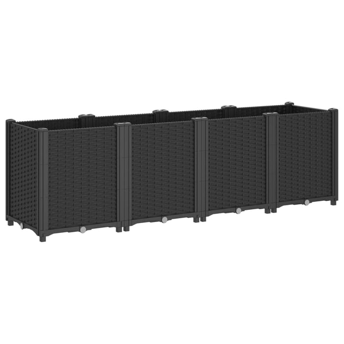 Garden Planter Black 160X40X53 Cm Pp Tlinpn