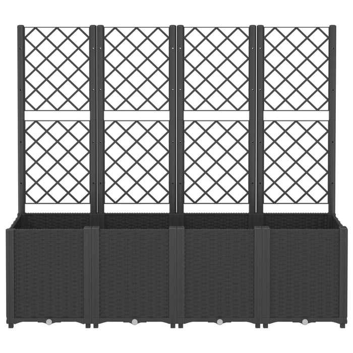Garden Planter With Trellis Black 160X40X140 Cm Pp Tlinit