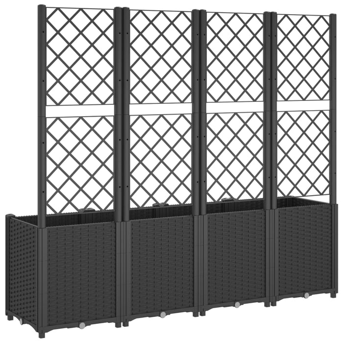 Garden Planter With Trellis Black 160X40X140 Cm Pp Tlinit
