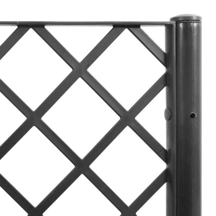Garden Planter With Trellis Black 160X40X140 Cm Pp Tlinit