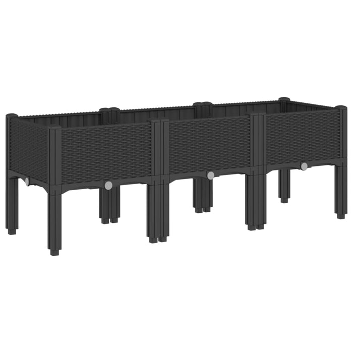 Garden Planter With Legs Black 120X40X42 Cm Pp Tlinkn