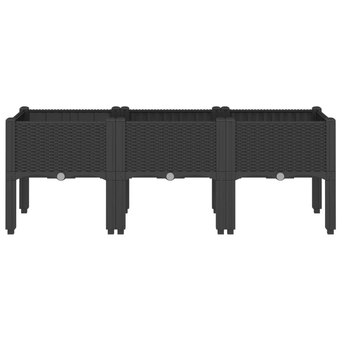 Garden Planter With Legs Black 120X40X42 Cm Pp Tlinkn