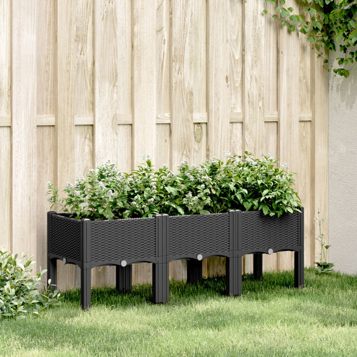 Garden Planter With Legs Black 120X40X42 Cm Pp Tlinkn