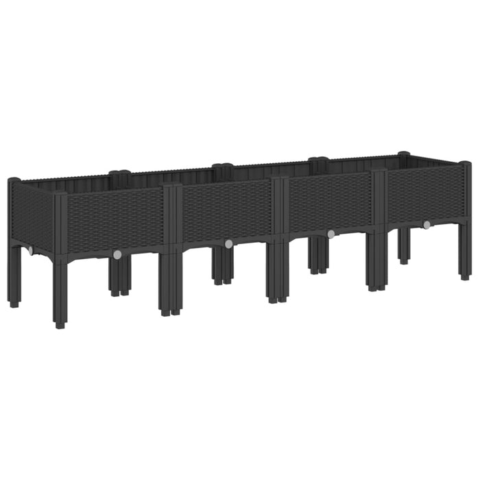 Garden Planter With Legs Black 160X40X42 Cm Pp Tlikbt