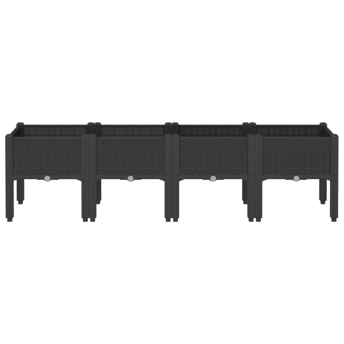Garden Planter With Legs Black 160X40X42 Cm Pp Tlikbt