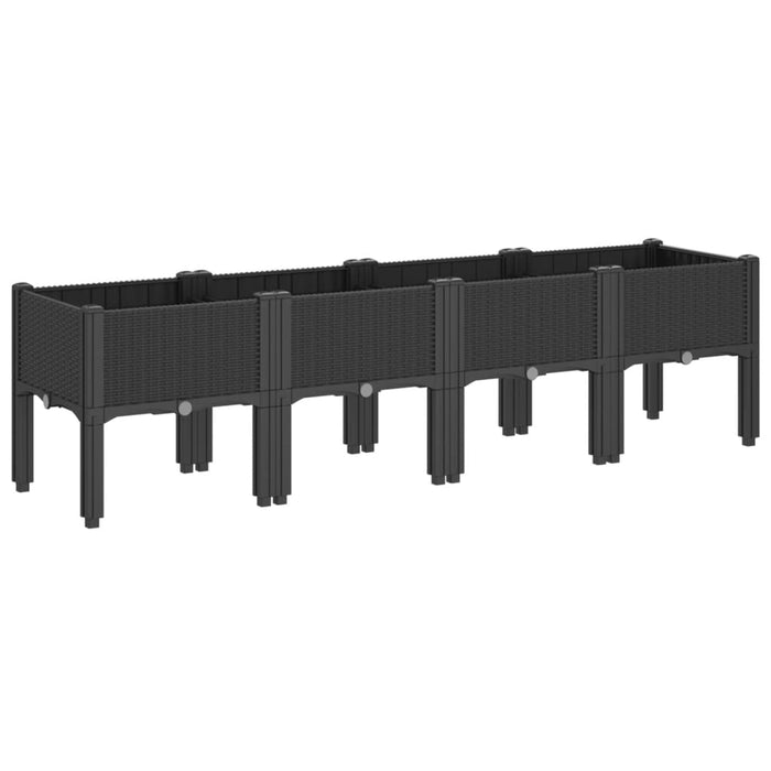 Garden Planter With Legs Black 160X40X42 Cm Pp Tlikbt