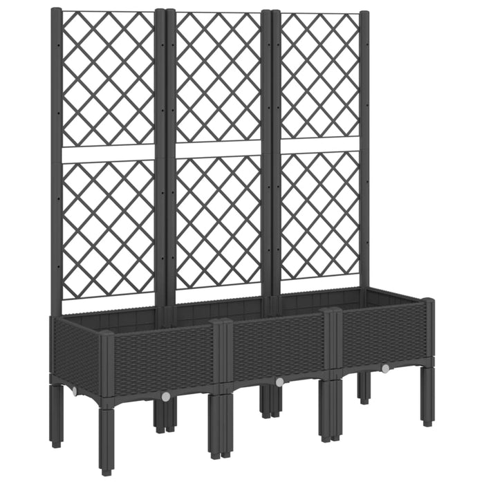 Garden Planter With Trellis Black 120X40X142 Cm Pp Tlikxn