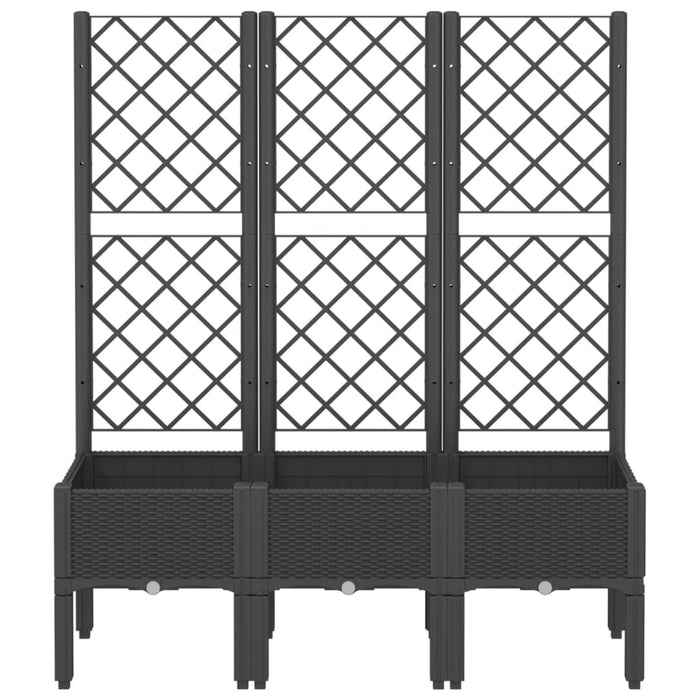Garden Planter With Trellis Black 120X40X142 Cm Pp Tlikxn