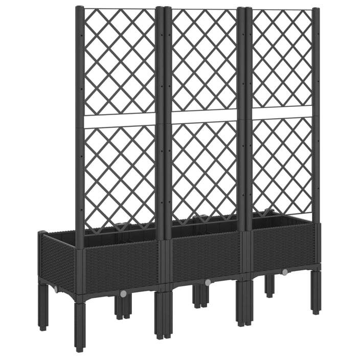 Garden Planter With Trellis Black 120X40X142 Cm Pp Tlikxn