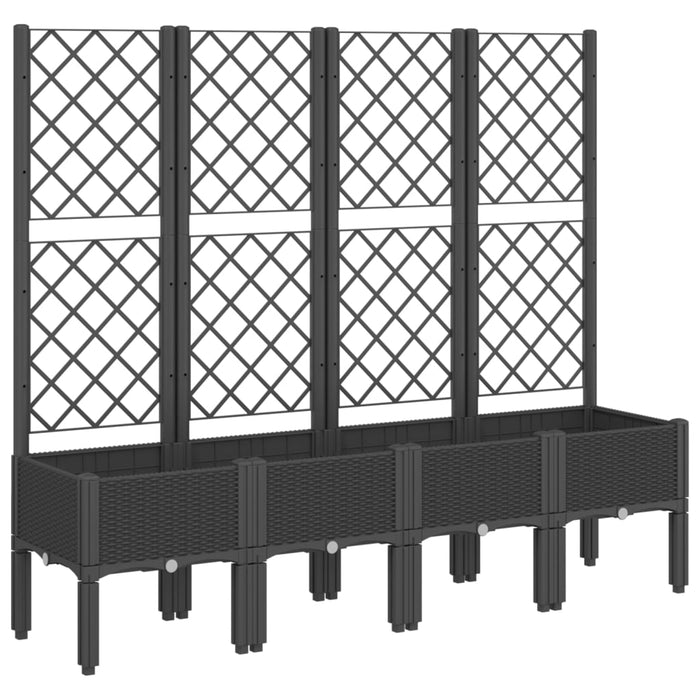 Garden Planter With Trellis Black 160X40X142 Cm Pp Tliktt