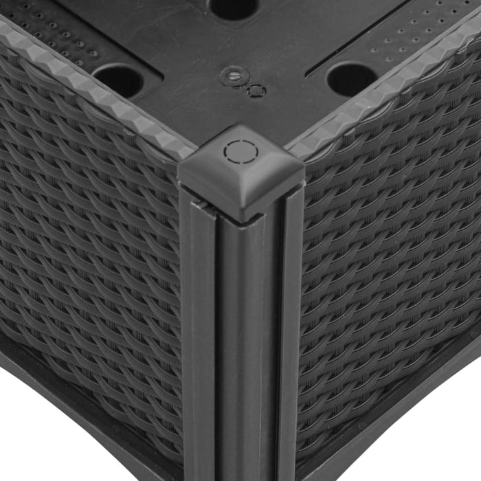 Garden Planter With Trellis Black 160X40X142 Cm Pp Tliktt