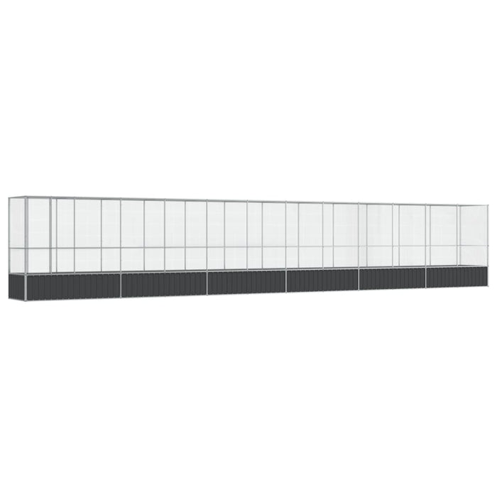 Aviary With Extension Silver 1250.5X107X212 Cm Steel Txoaxio