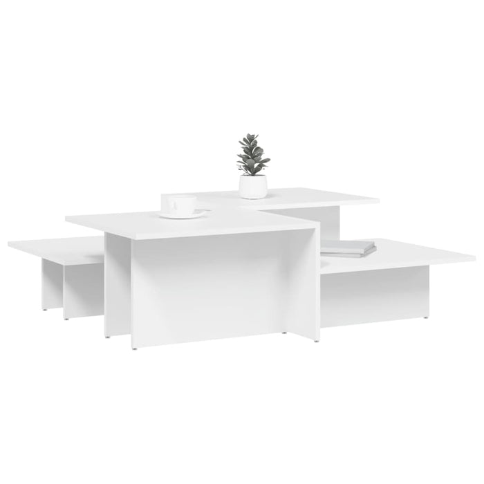 Coffee Tables 2 Pcs White Engineered Wood Txoloak