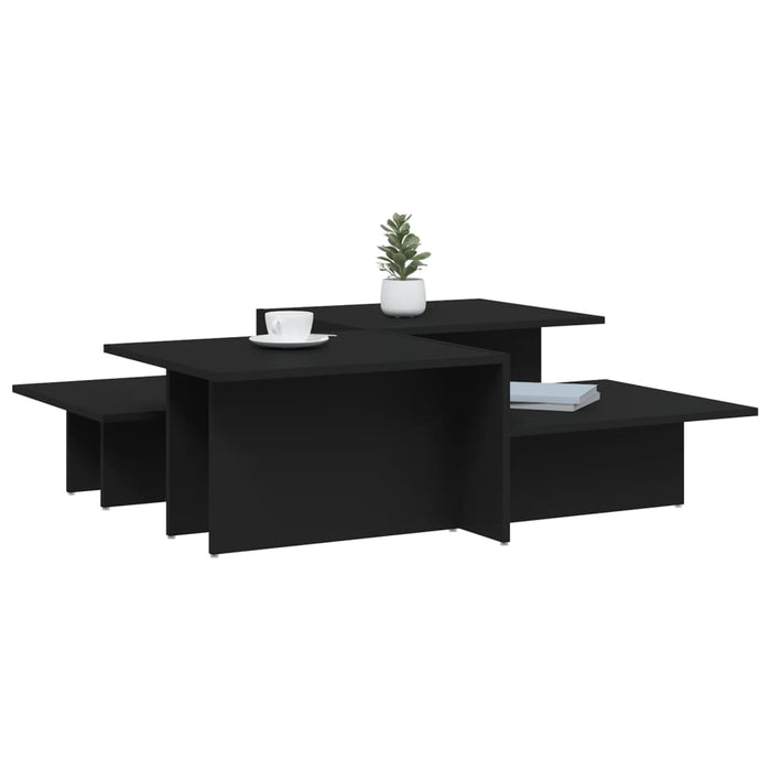 Coffee Tables 2 Pcs Black Engineered Wood Txolopb