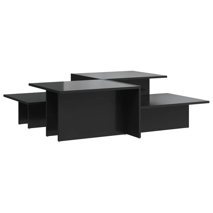 Coffee Tables 2 Pcs Glossy Look Black Engineered Wood Txolopl
