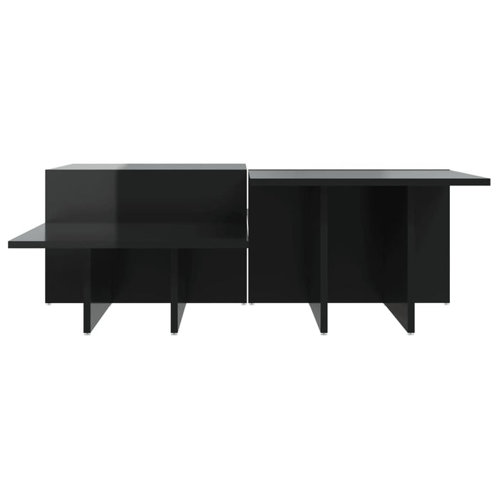 Coffee Tables 2 Pcs Glossy Look Black Engineered Wood Txolopl