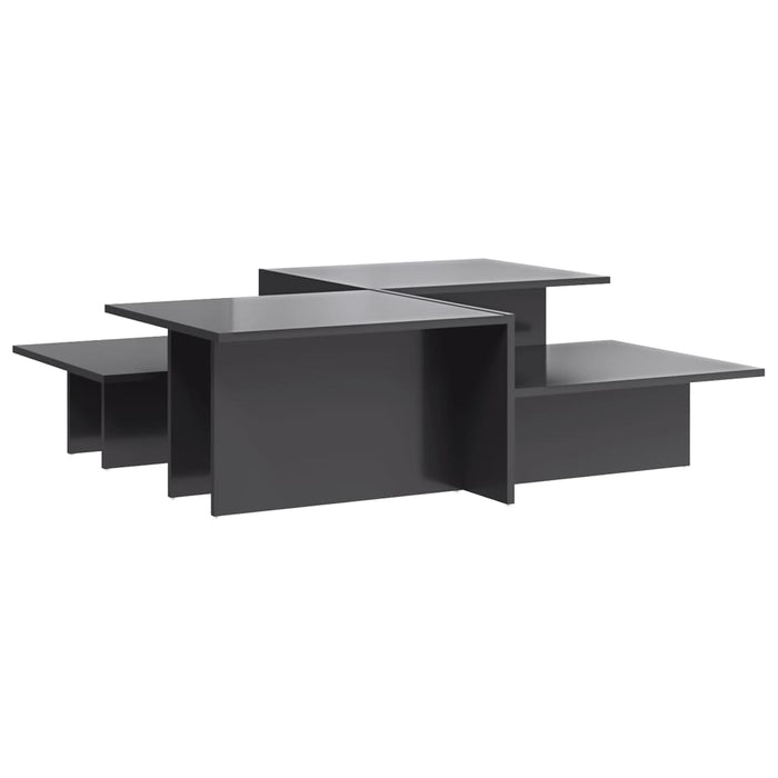 Coffee Tables 2 Pcs Glossy Look Grey Engineered Wood Txolopi