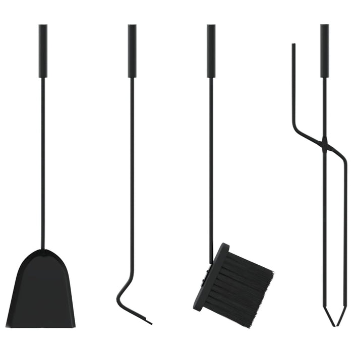 5 Piece Fireplace Tool Set 23X15X66 Cm Steel Opltik