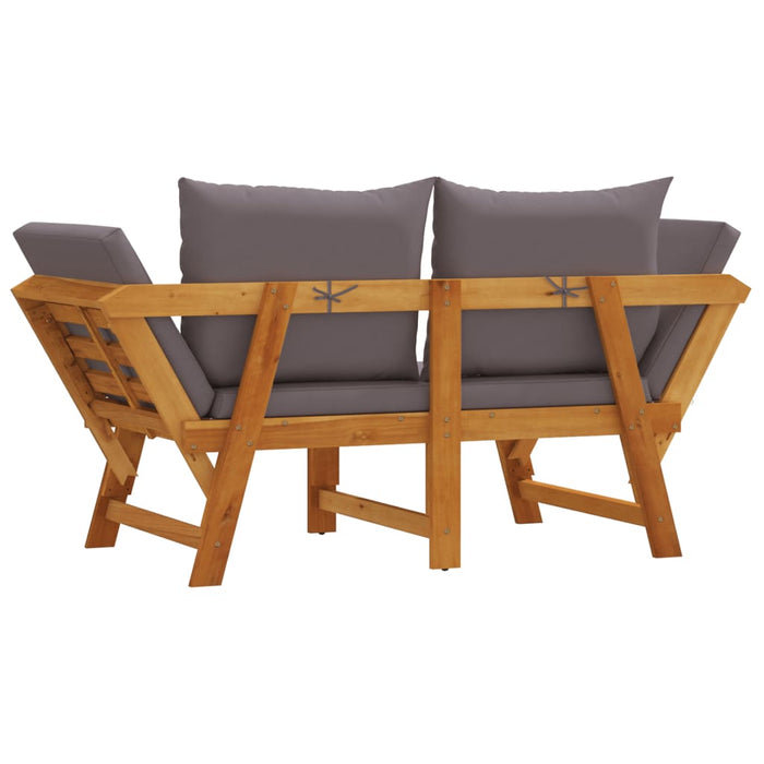 Garden Bench With Cushions 2-In-1 Solid Wood Acacia Tlipnb