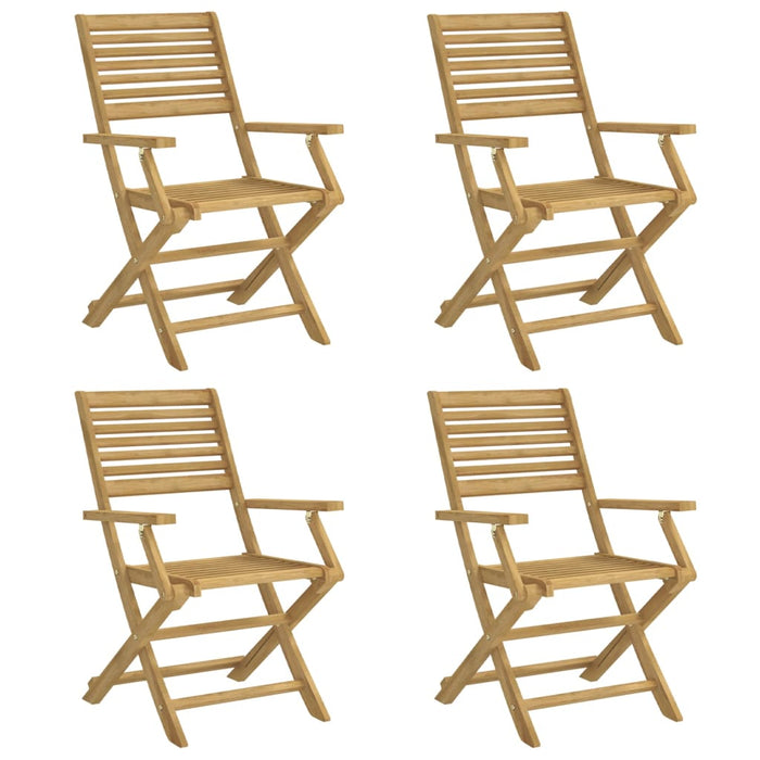 Folding Chairs 4 Pcs 54.5X61.5X86.5 Cm Solid Wood Acacia Tlpitn