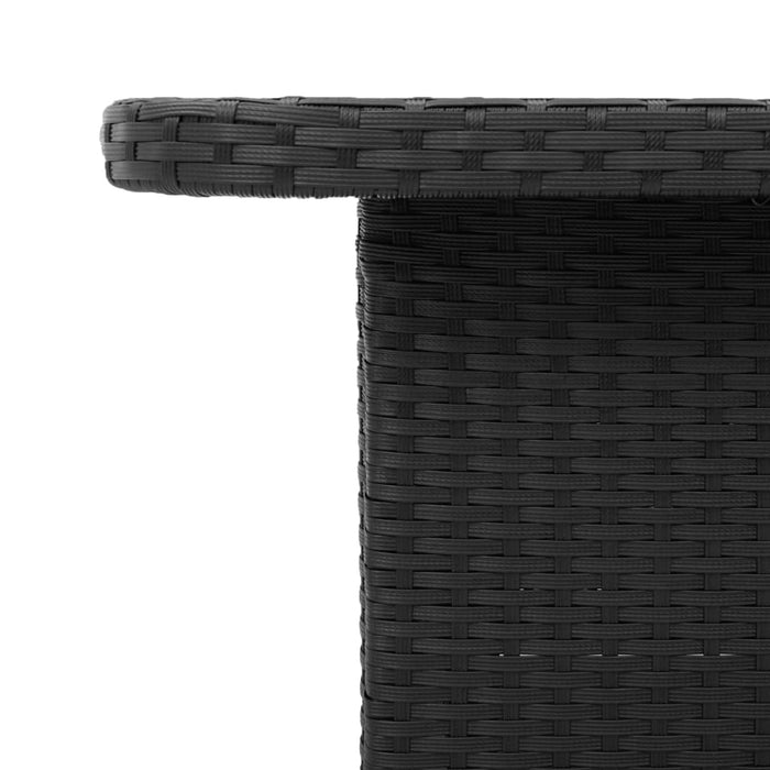 Garden Table Black 80X80X71 Cm Poly Rattan And Acacia Wood Tlnxlk