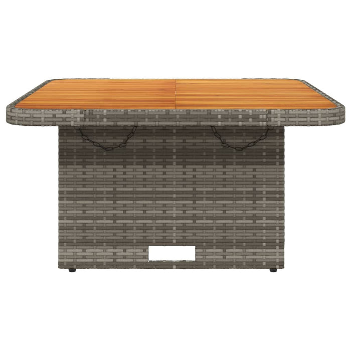 Garden Table Grey 80X80X71 Cm Poly Rattan And Acacia Wood Tlnxib