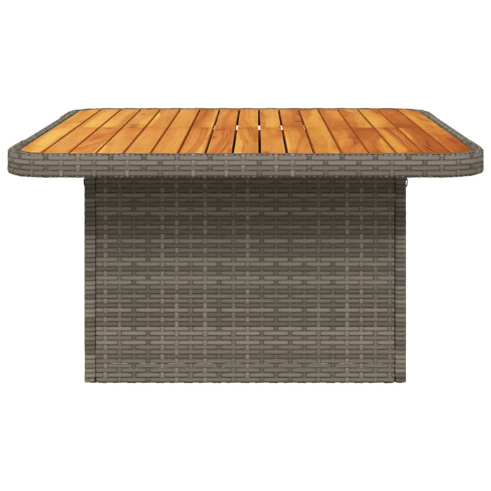 Garden Table Grey 80X80X71 Cm Poly Rattan And Acacia Wood Tlnxib