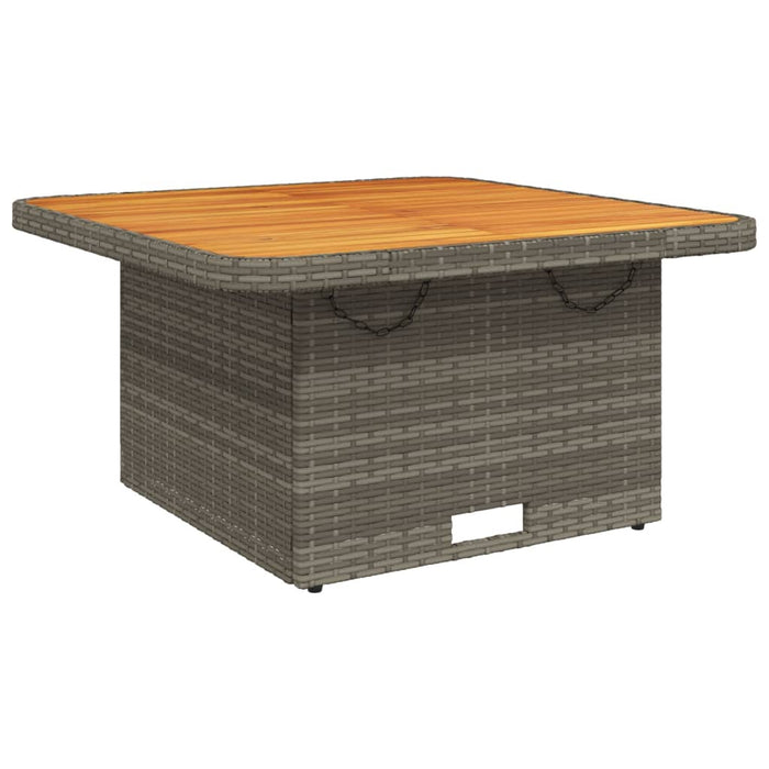 Garden Table Grey 80X80X71 Cm Poly Rattan And Acacia Wood Tlnxib