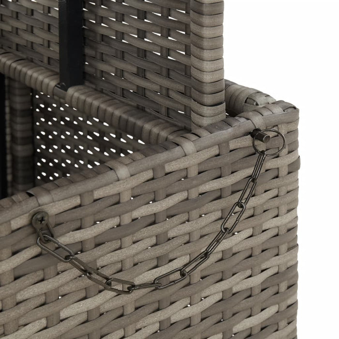 Garden Table Grey 80X80X71 Cm Poly Rattan And Acacia Wood Tlnxib