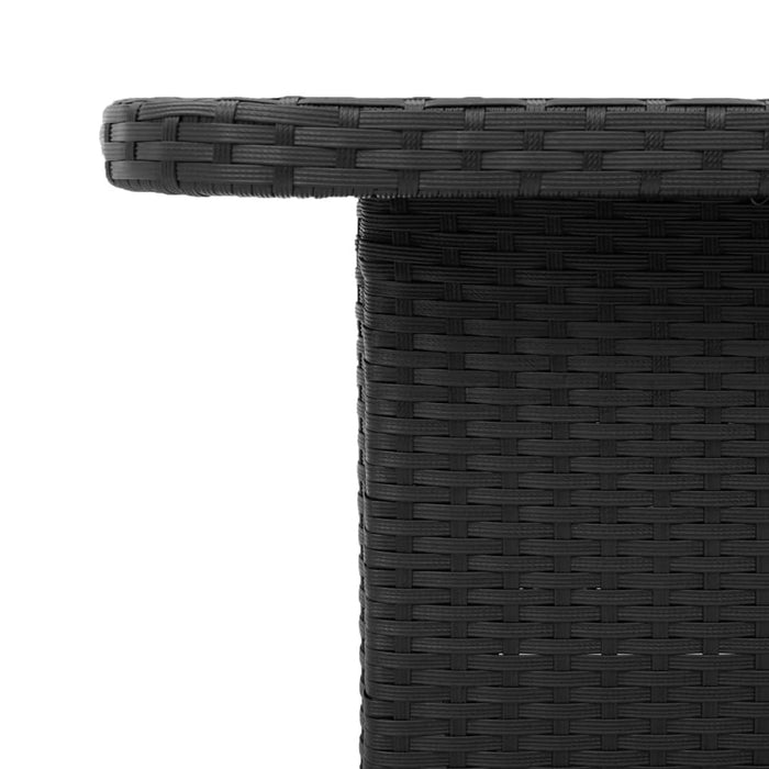 Garden Table Black 110X110X71 Cm Poly Rattan And Acacia Wood Tlnxix