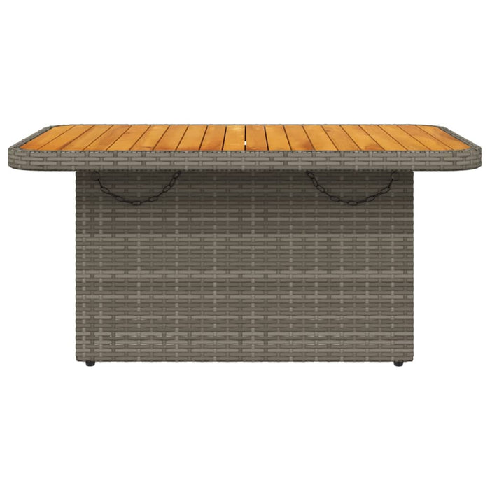 Garden Table Grey 90X55X71 Cm Poly Rattan And Acacia Wood Tlnxil
