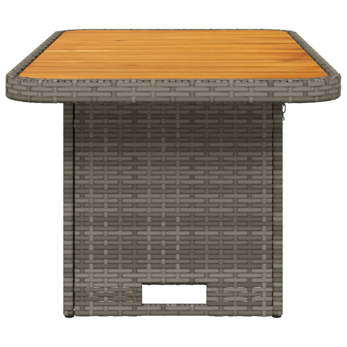 Garden Table Grey 90X55X71 Cm Poly Rattan And Acacia Wood Tlnxil