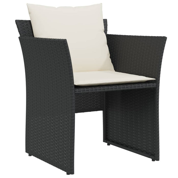 Garden Chair With Footstool Black Poly Rattan Tlnlol
