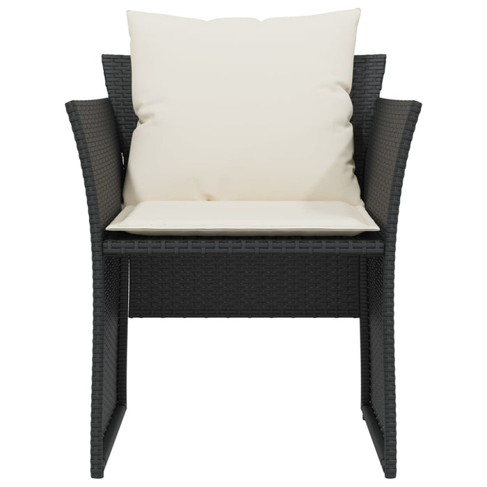Garden Chair With Footstool Black Poly Rattan Tlnlol