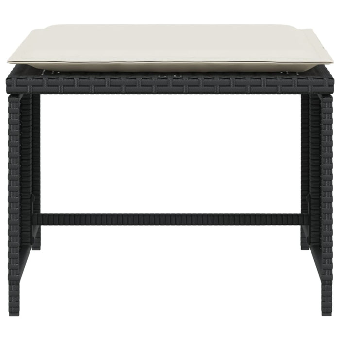 Garden Chair With Footstool Black Poly Rattan Tlnlol