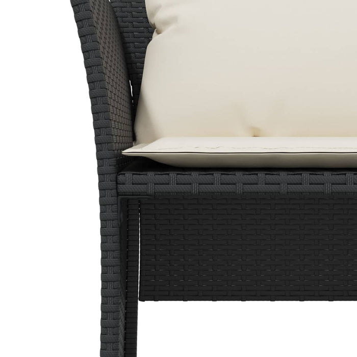 Garden Chair With Footstool Black Poly Rattan Tlnlol