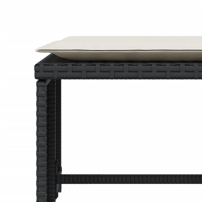 Garden Chair With Footstool Black Poly Rattan Tlnlol